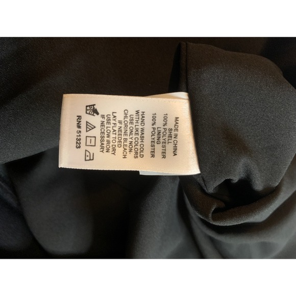 CeCe Black Tie Neck A-Line Dress Short Sleeve Crepe Career Cocktail Size 4 - Picture 5 of 7